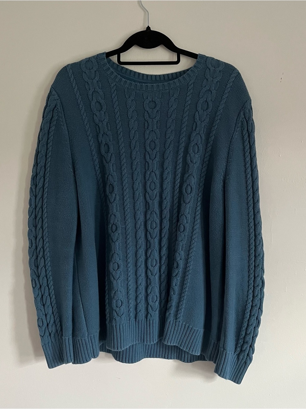 L.L.Bean 3XL Dark Teal Cable Knit Sweater